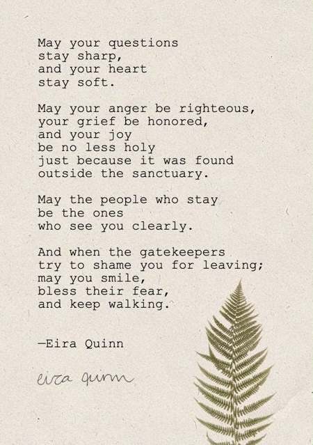 Blessings for the Ones Who Left typed on handmade paper